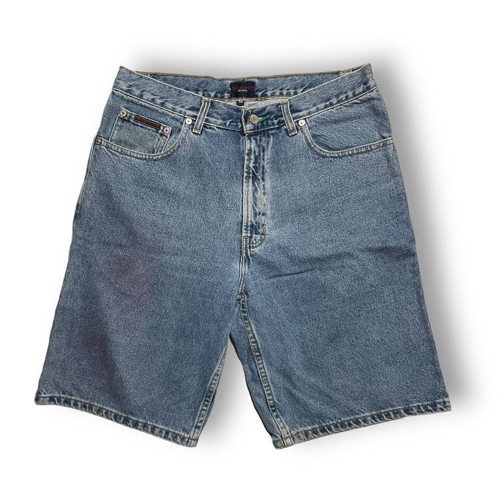 🧢 Tommy Hilfiger Denim Shorts Men’s Sz 33 🔵 Classic Vintage Tommy Jeans Logo‎